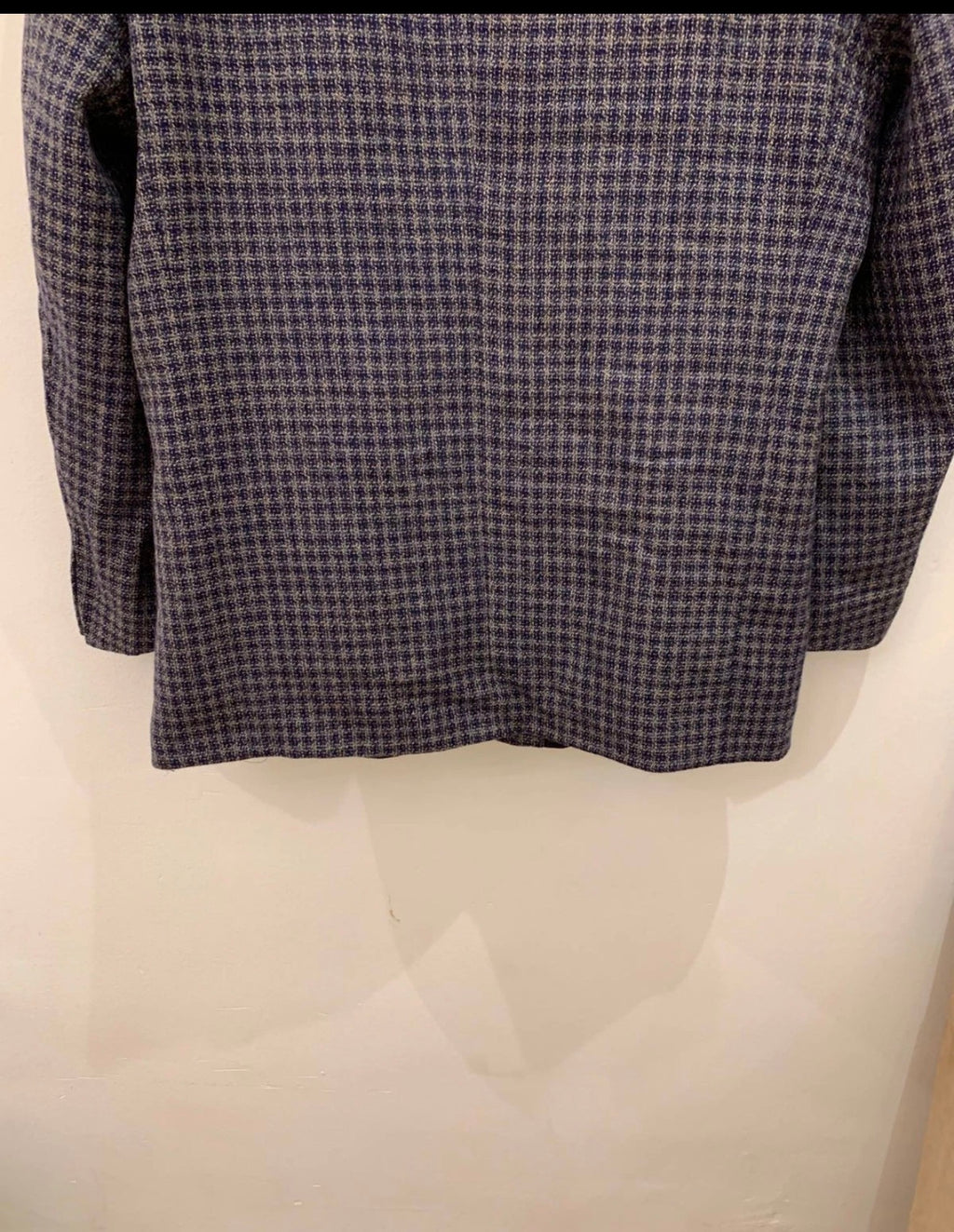 Vintage houndstooth plaid pure wool classic hunting jacket blazer 48R 48L XL