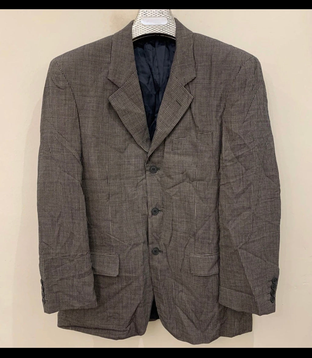 Vintage Batoni unique plaid pure wool classic jacket blazer 40R