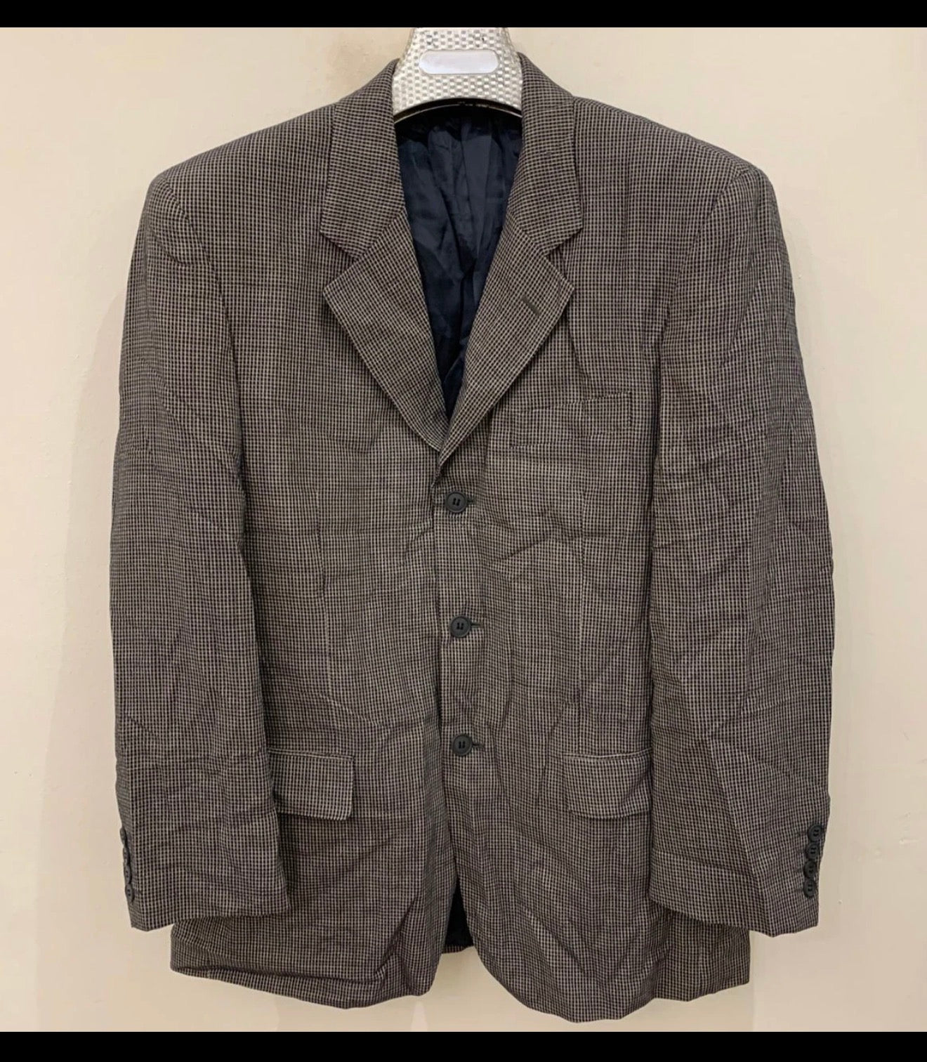 Vintage Batoni unique plaid pure wool classic jacket blazer 40R