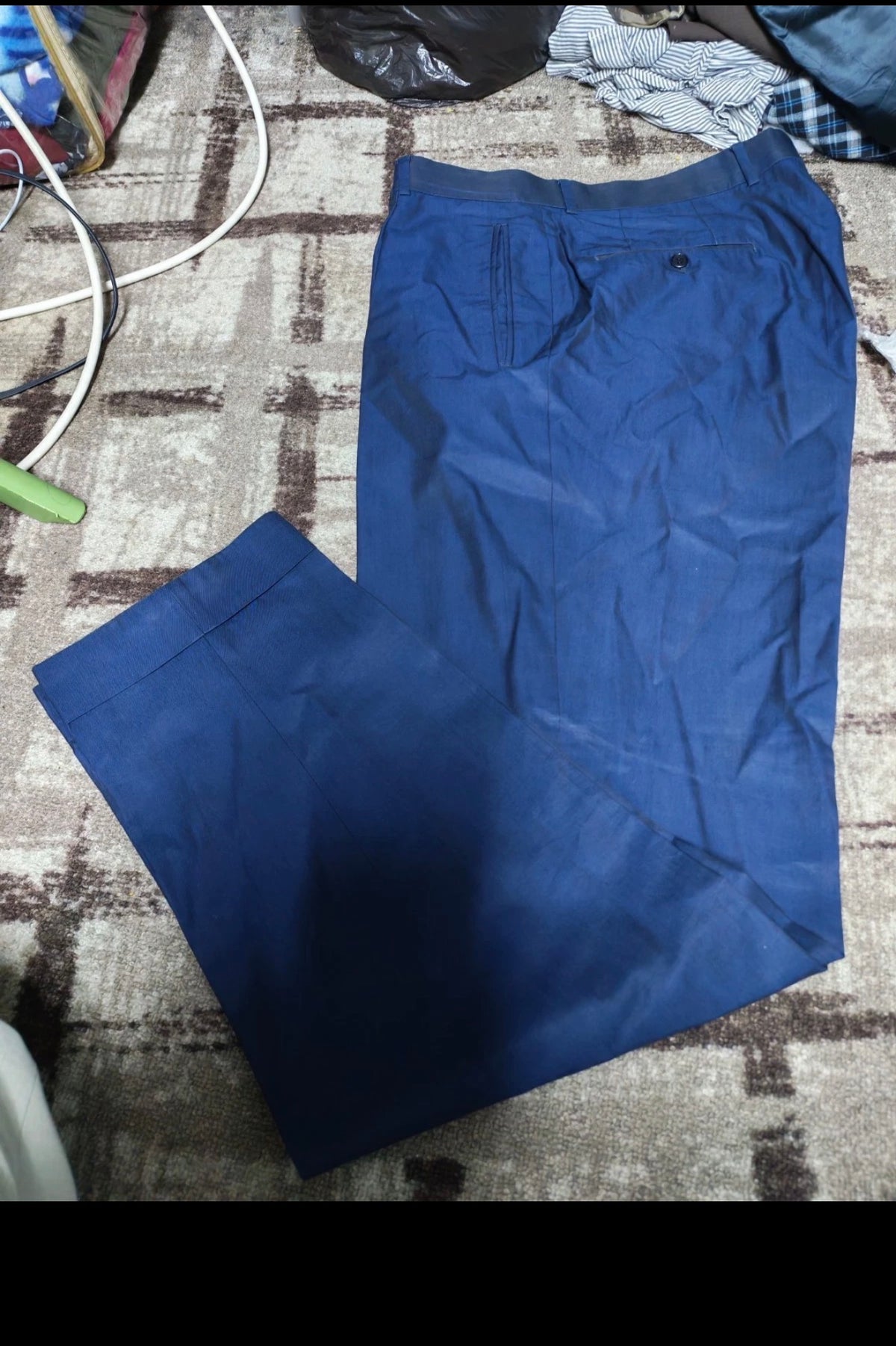Vintage Hugo Boss 100% pure Cotton classic shiny blue 2 button summer suit 42L