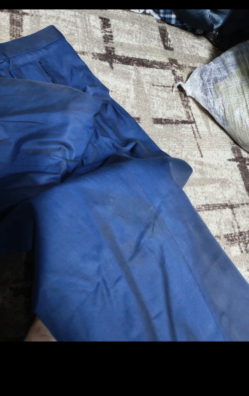 Vintage Hugo Boss 100% pure Cotton classic shiny blue 2 button summer suit 42L