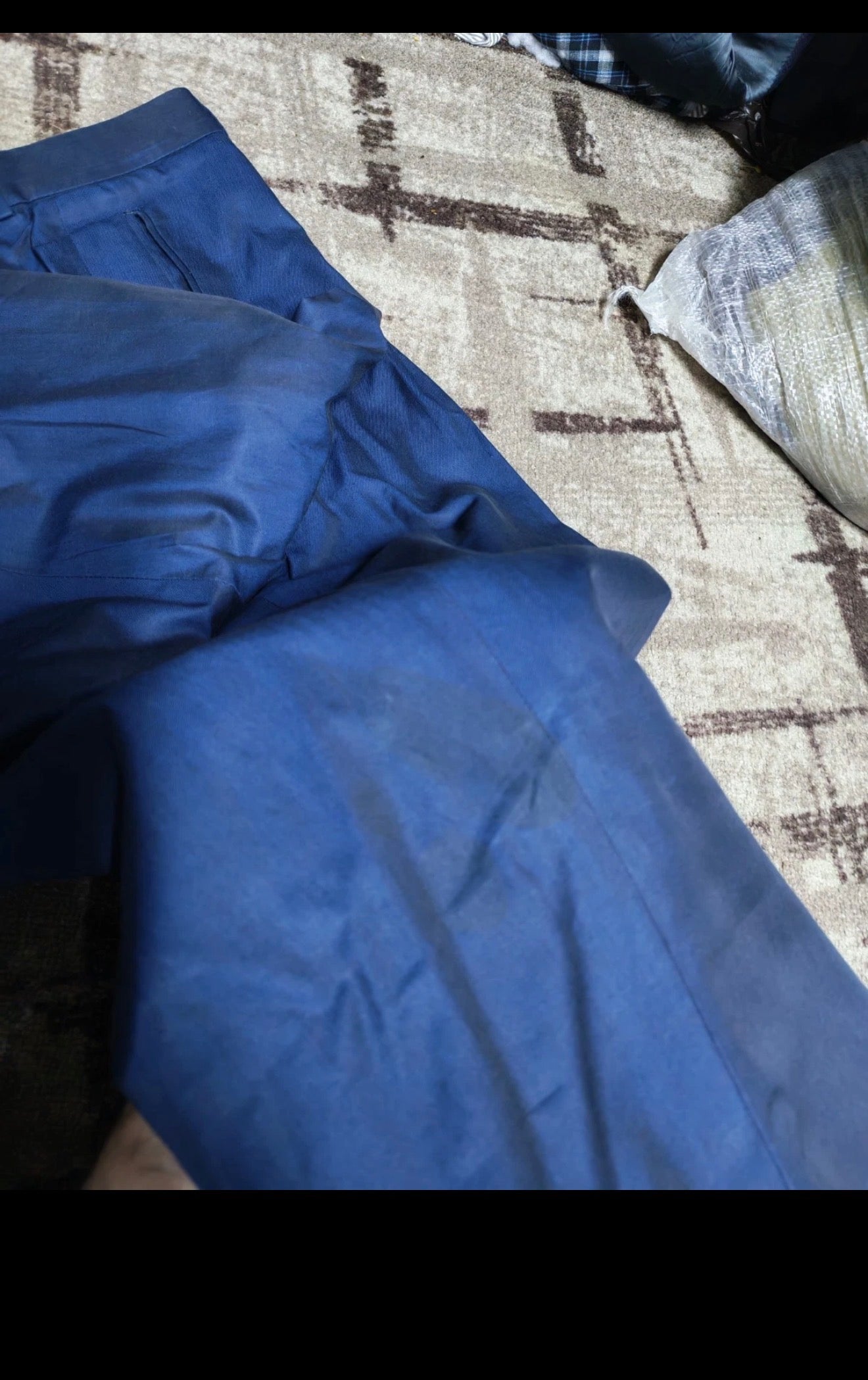 Vintage Hugo Boss 100% pure Cotton classic shiny blue 2 button summer suit 42L