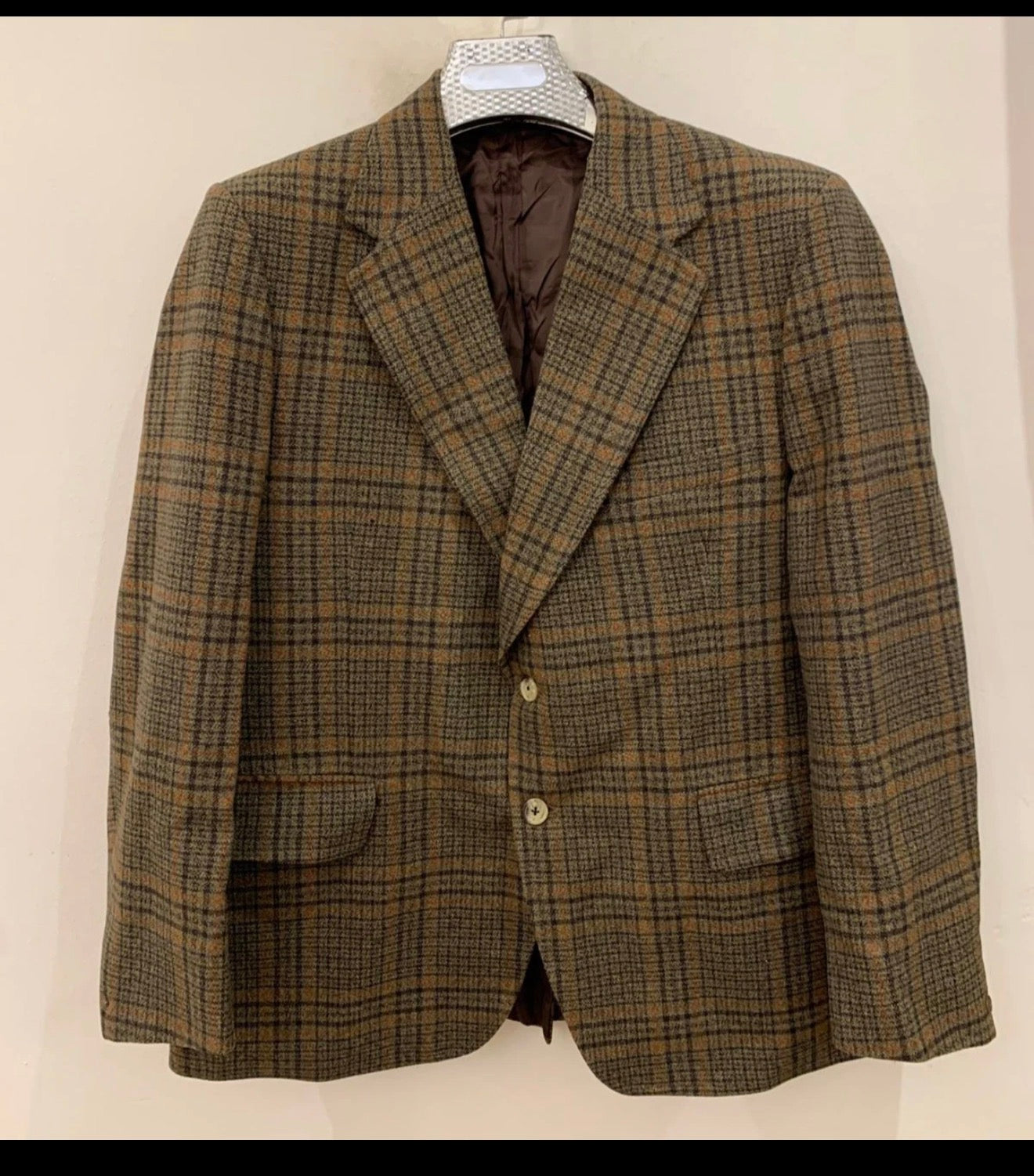 1970s vintage Burton all worsted check plaid rockabilly disco blazer 42R
