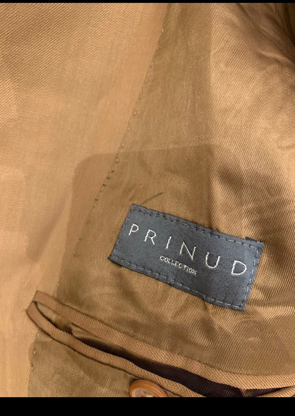 Vintage Prinud superfine pure wool classic brown 3 button suit 42R