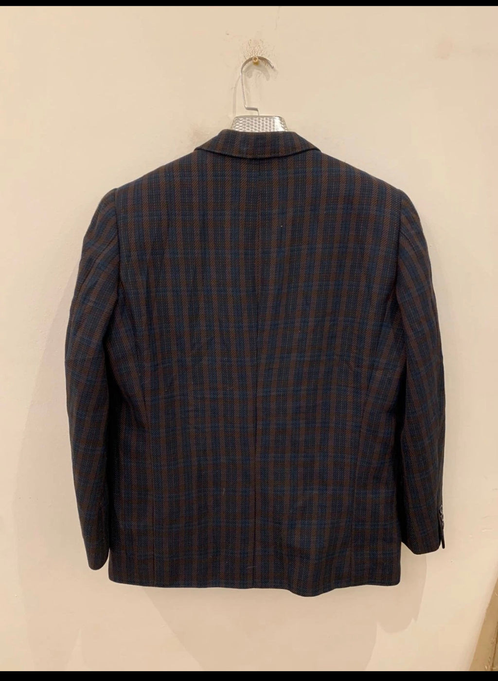 1970s Vintage woollen wool camouflage plaid classic jacket blazer 42R