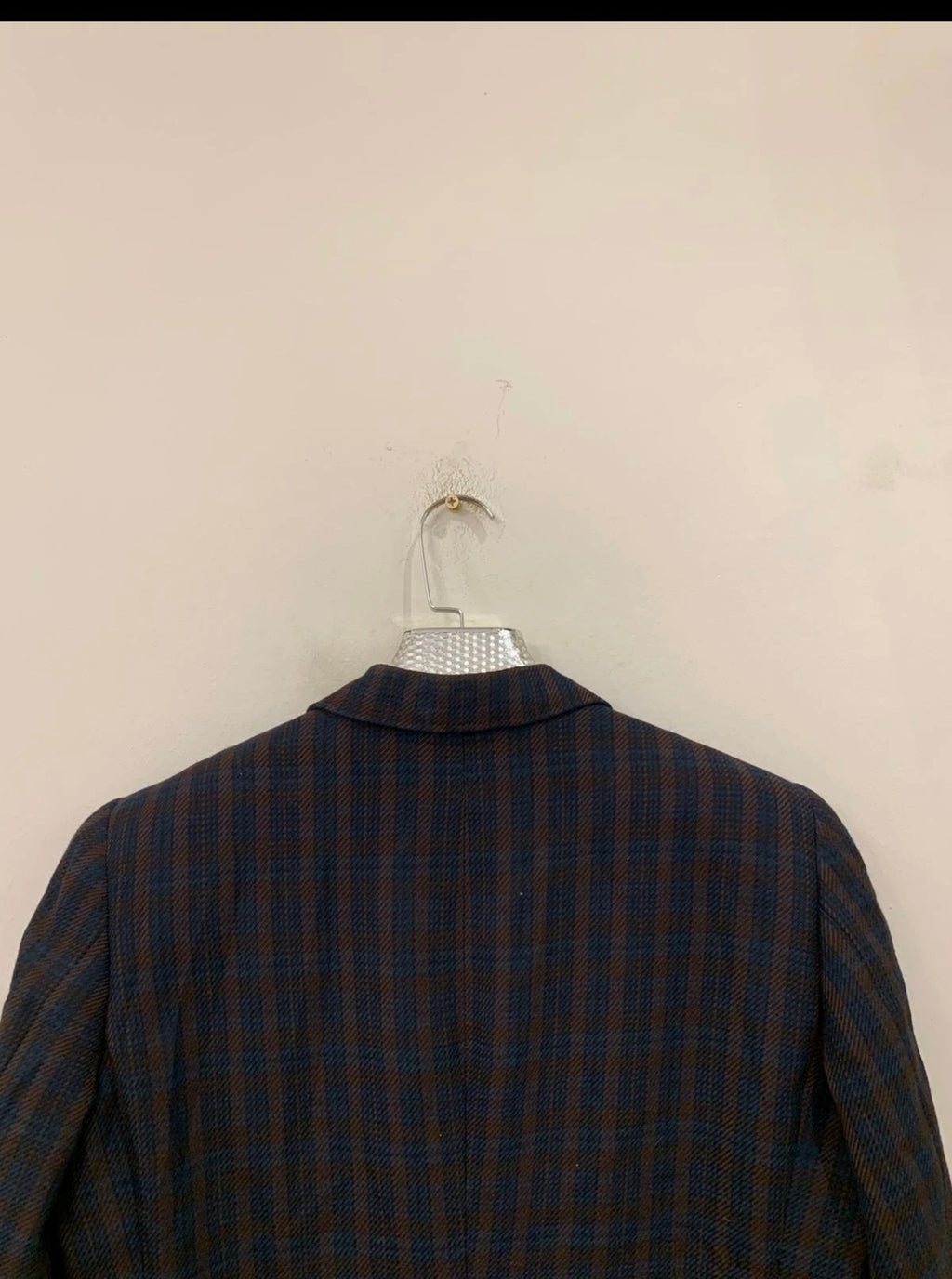 1970s Vintage woollen wool camouflage plaid classic jacket blazer 42R