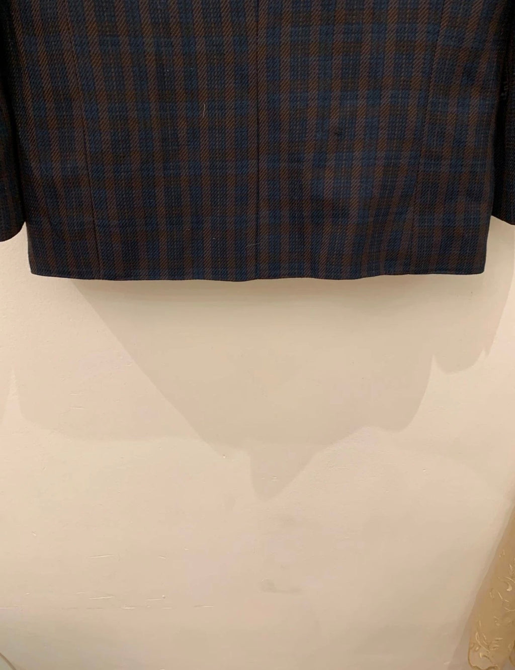 1970s Vintage woollen wool camouflage plaid classic jacket blazer 42R