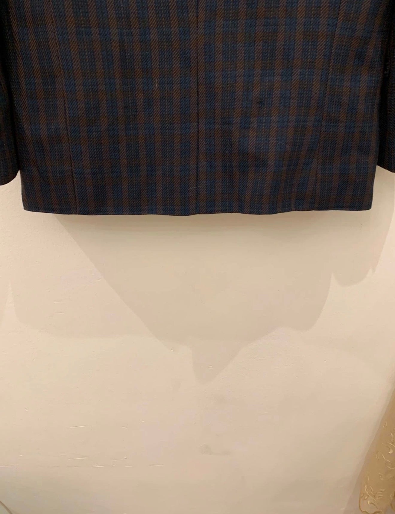 1970s Vintage woollen wool camouflage plaid classic jacket blazer 42R