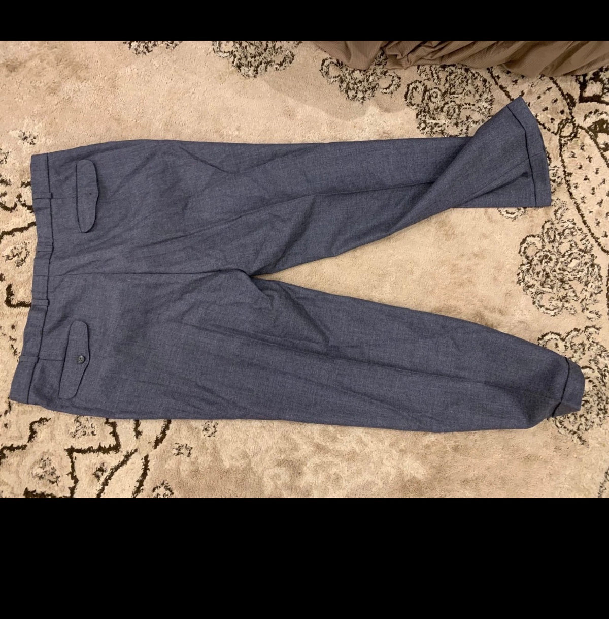 1970s vintage pure wool classic grayish blue 2 button suit 40R