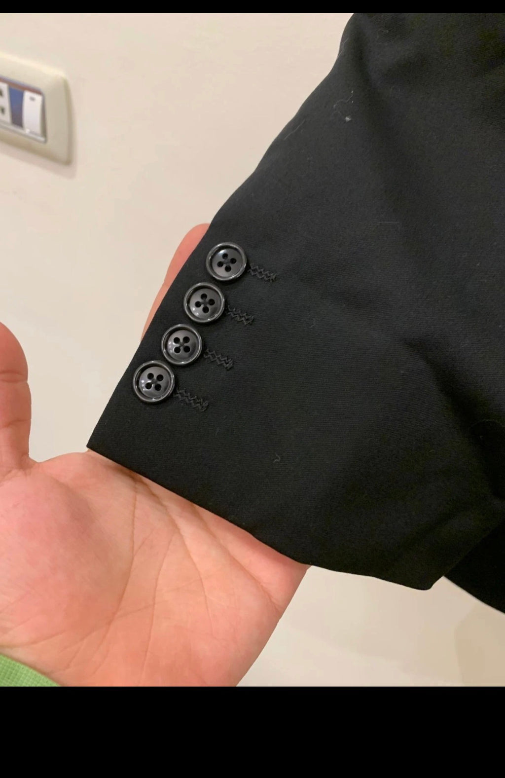 Vintage Van Gils pure wool super 100s double breasted classic black suit 40R 40S