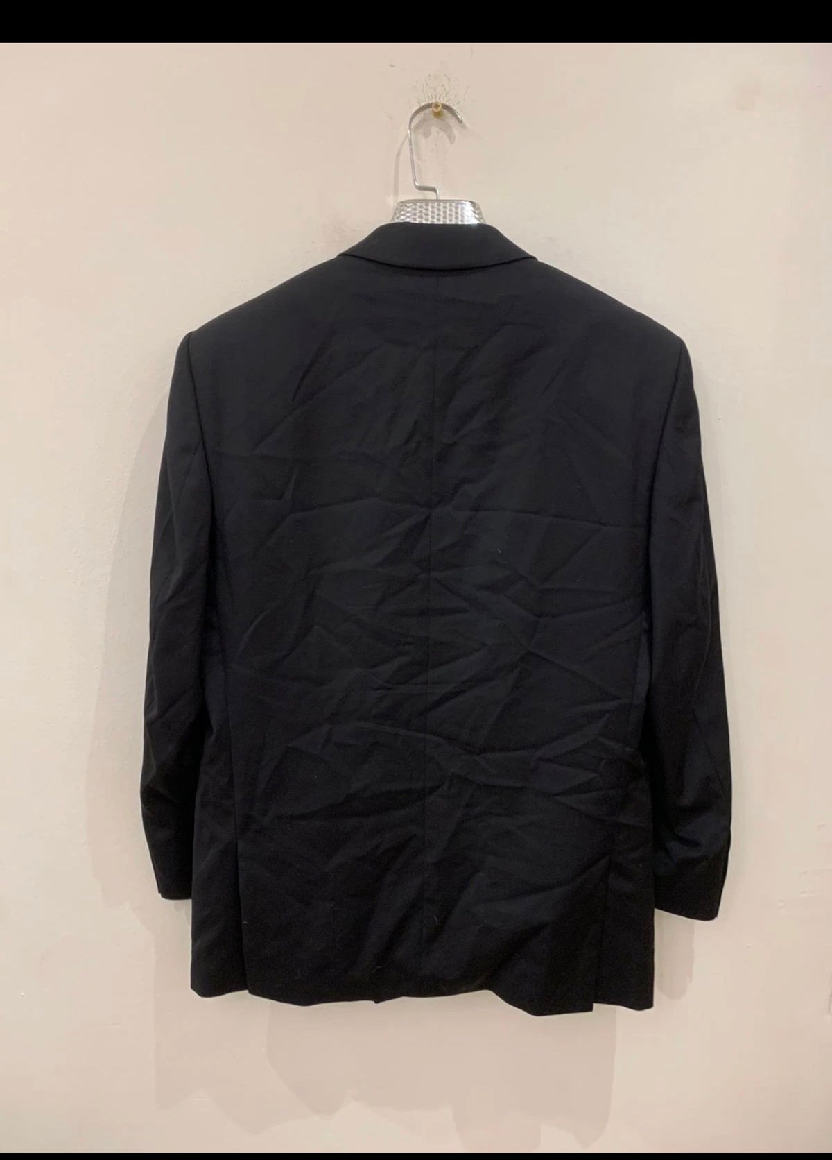 Vintage Van Gils pure wool super 100s double breasted classic black suit 40R 40S
