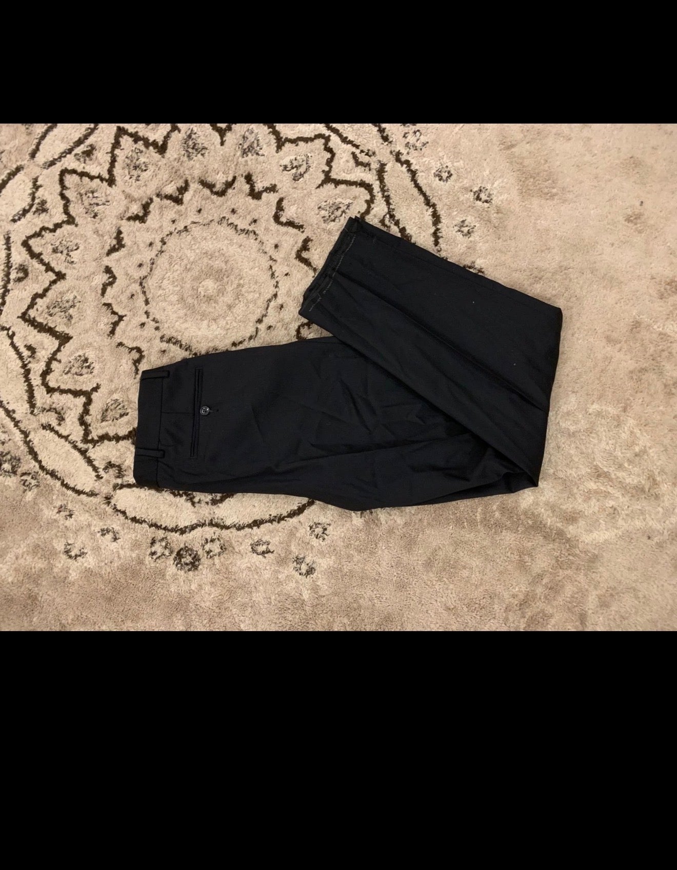 Vintage Van Gils pure wool super 100s double breasted classic black suit 40R 40S