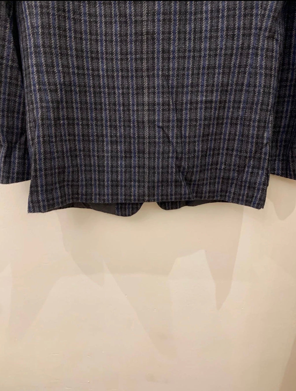 Vintage pure wool tweed camouflage plaid classic blue jacket blazer 42R