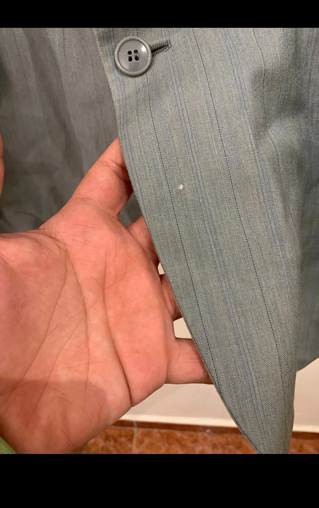 Vintage Superfine pure wool classic 2 button striped gray suit 44R