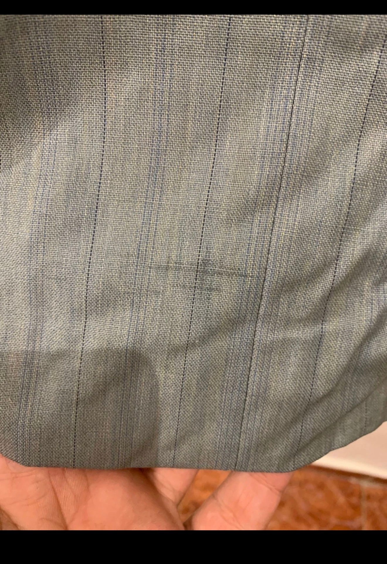 Vintage Superfine pure wool classic 2 button striped gray suit 44R