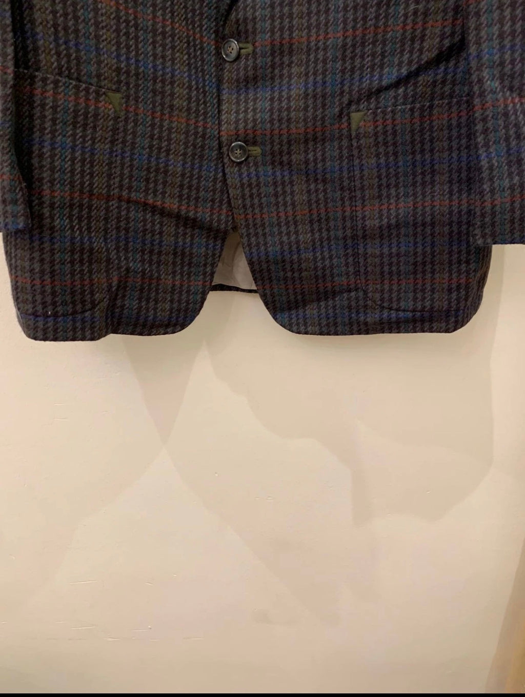 Vintage houndstooth plaid pure Lambswool soft tweed hunting jacket blazer 42R