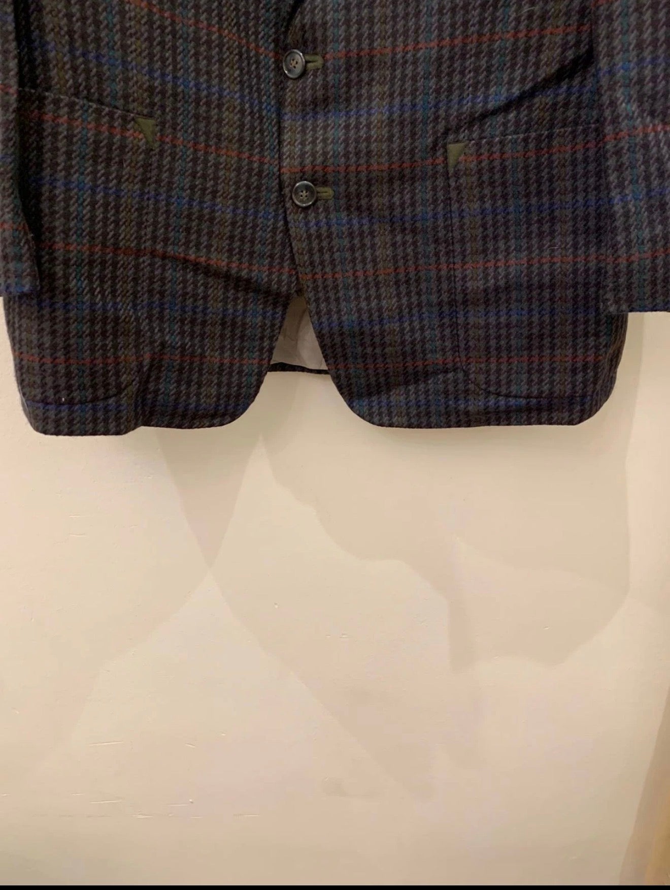 Vintage houndstooth plaid pure Lambswool soft tweed hunting jacket blazer 42R