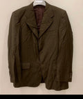 Vintage pure wool super 120s classic brownish green 3 button suit 42R