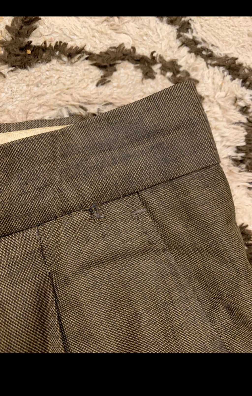 Vintage pure wool super 120s classic brownish green 3 button suit 42R