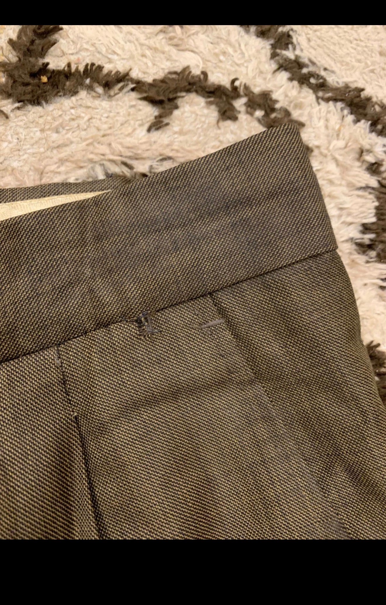 Vintage pure wool super 120s classic brownish green 3 button suit 42R