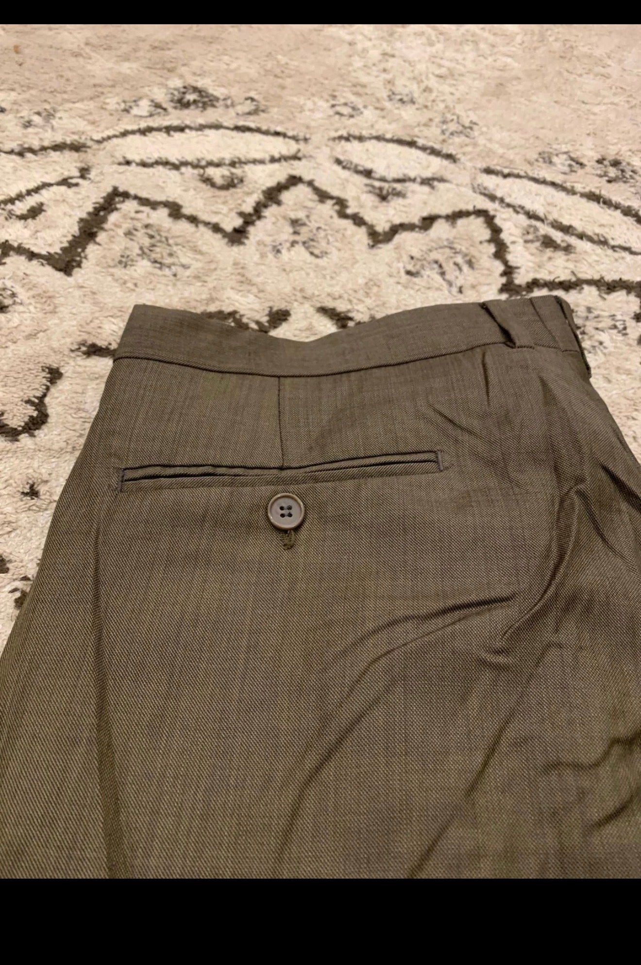 Vintage pure wool super 120s classic brownish green 3 button suit 42R