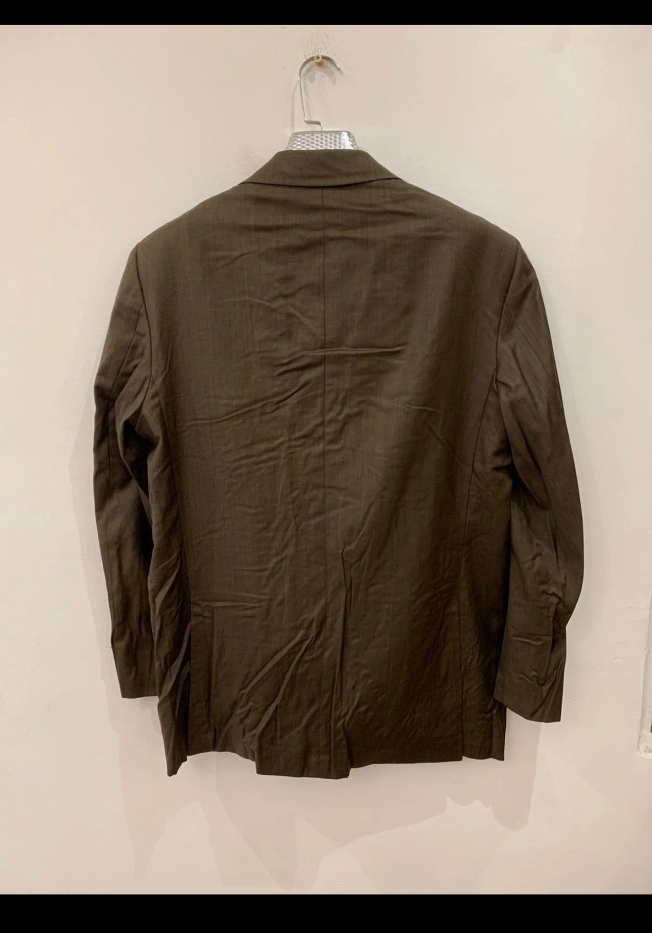 Vintage pure wool super 120s classic brownish green 3 button suit 42R