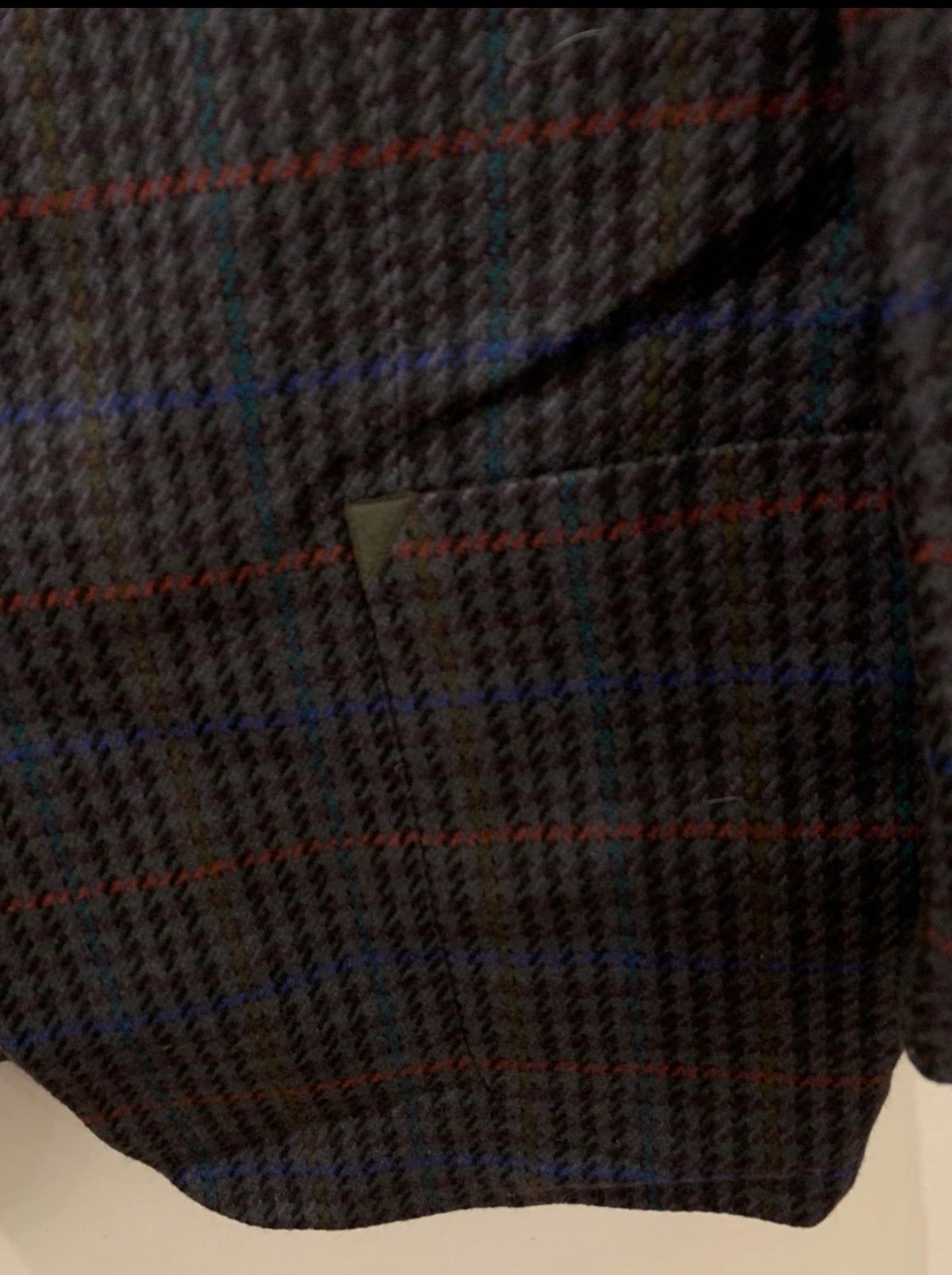 Vintage houndstooth plaid pure Lambswool soft tweed hunting jacket blazer 42R