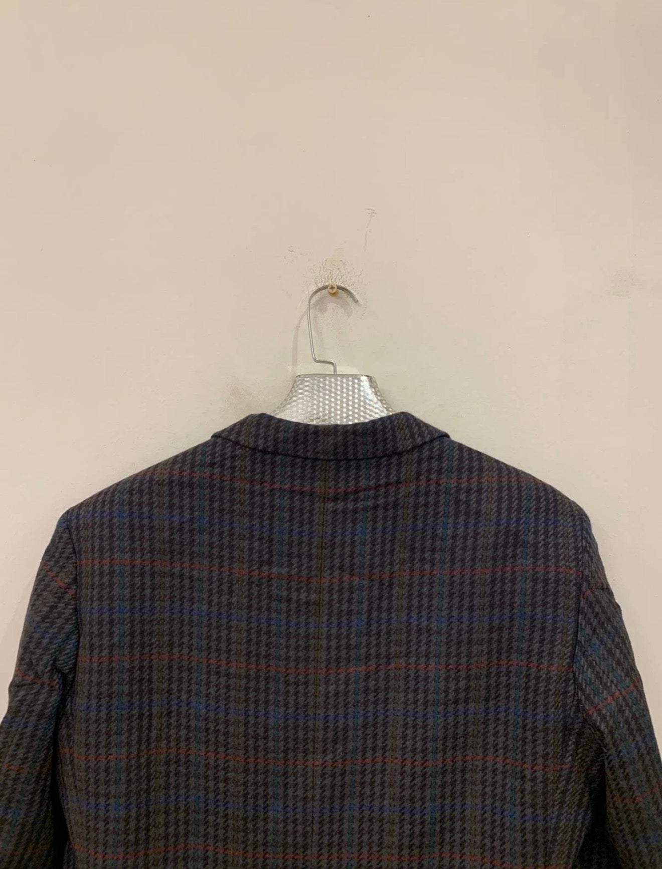 Vintage houndstooth plaid pure Lambswool soft tweed hunting jacket blazer 42R