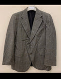 1970s vintage pure wool Windowpane rockabilly disco classic gray suit 42R