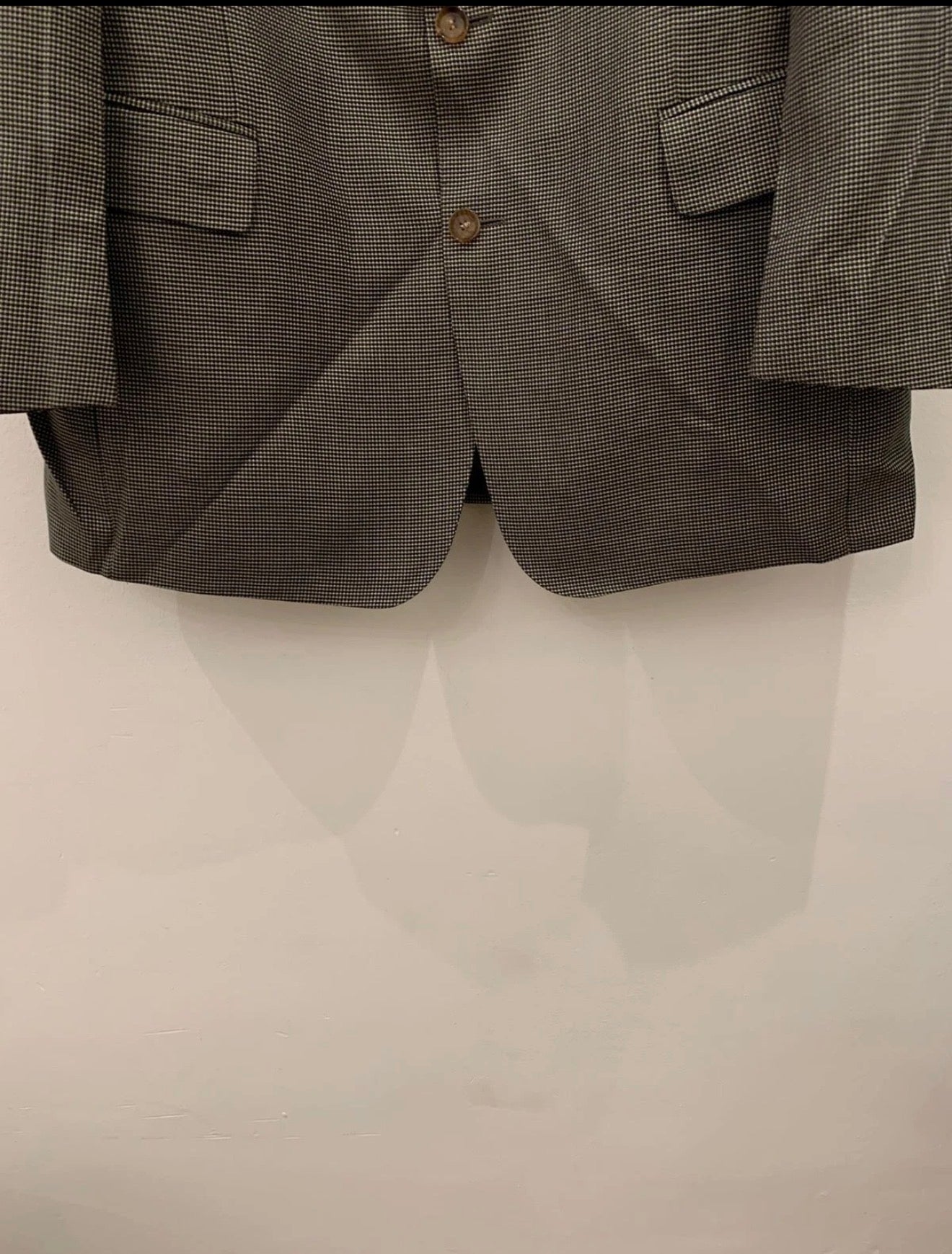 Vintage Eduard Dressler wool silk houndstooth plaid classic jacket blazer 42R