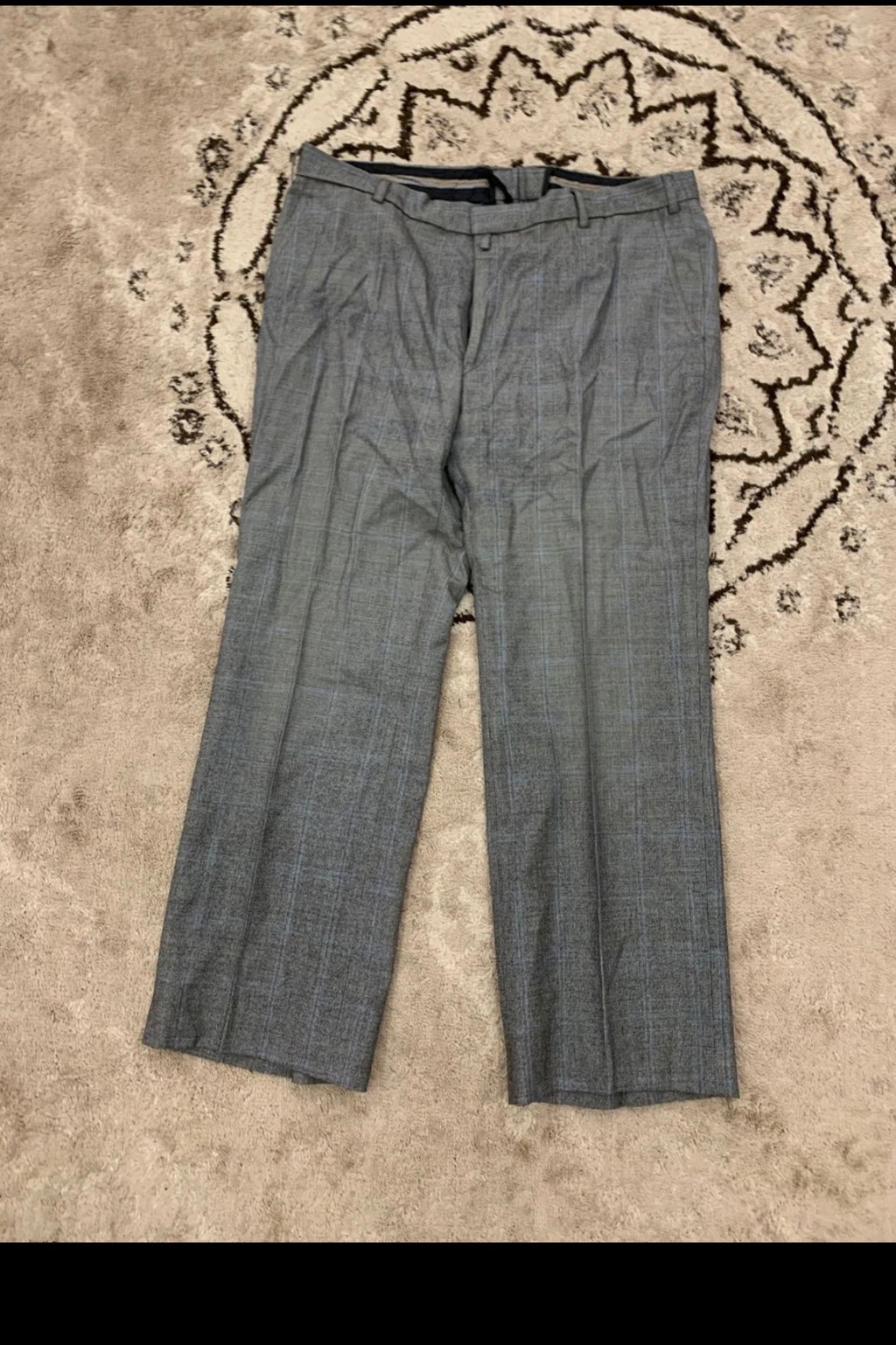 1970s vintage pure wool Windowpane rockabilly disco classic gray suit 42R