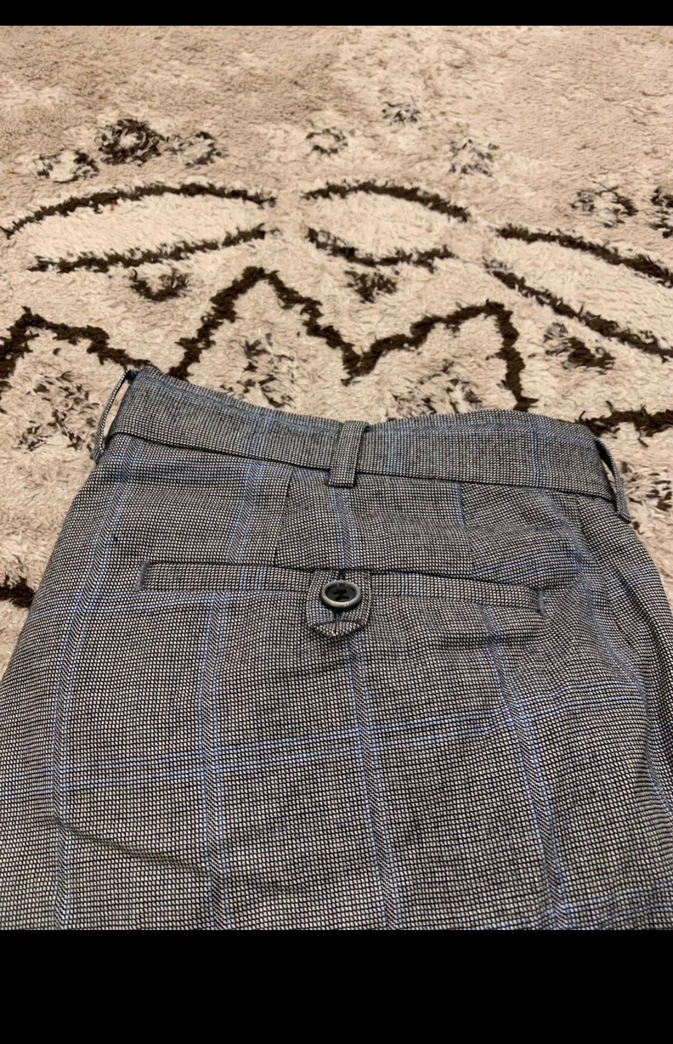 1970s vintage pure wool Windowpane rockabilly disco classic gray suit 42R