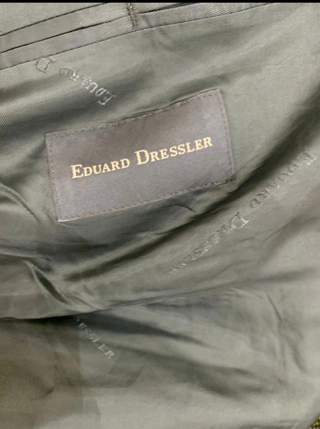 Vintage Eduard Dressler wool silk houndstooth plaid classic jacket blazer 42R