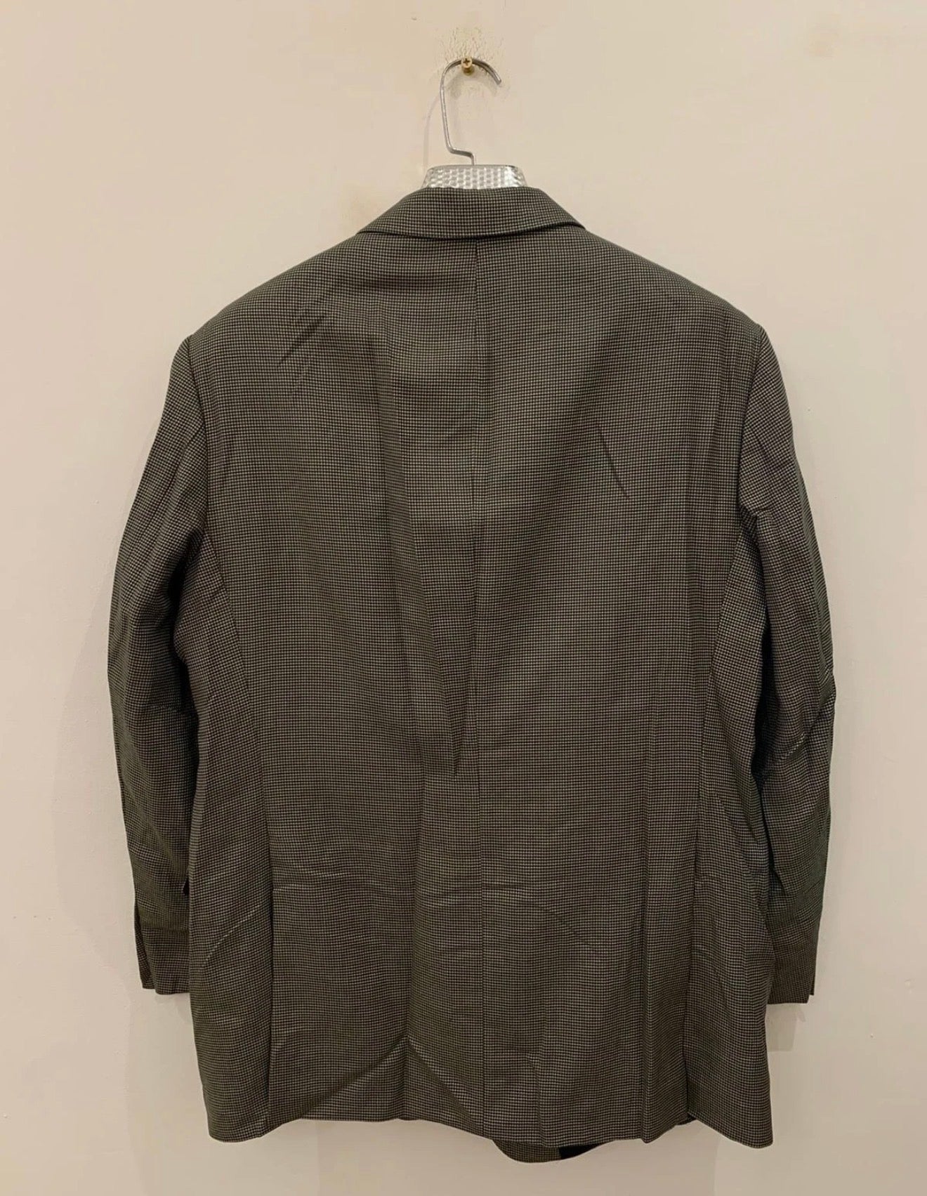 Vintage Eduard Dressler wool silk houndstooth plaid classic jacket blazer 42R