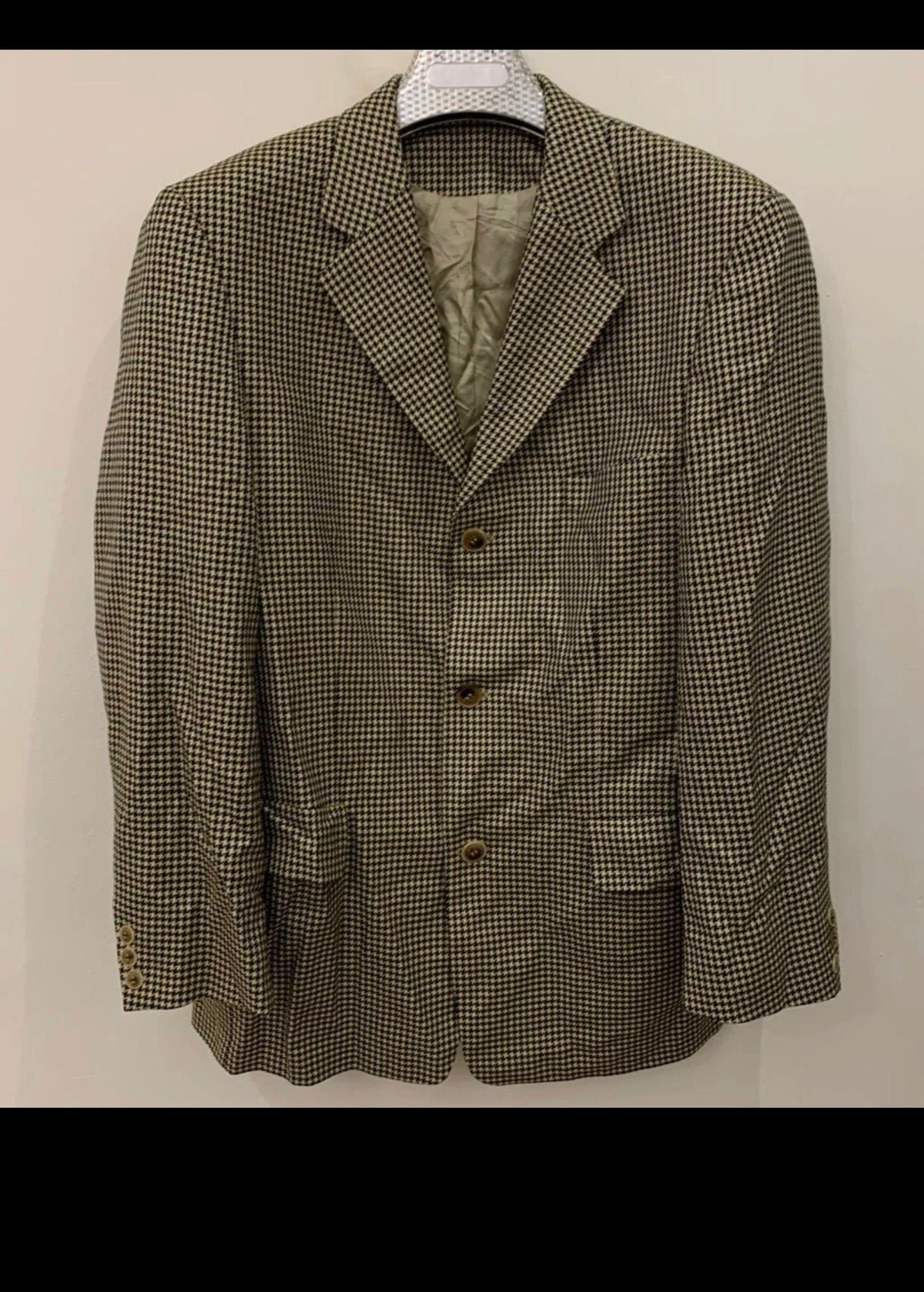 Vintage Desch Wool Silk houndstooth classic jacket blazer 42R