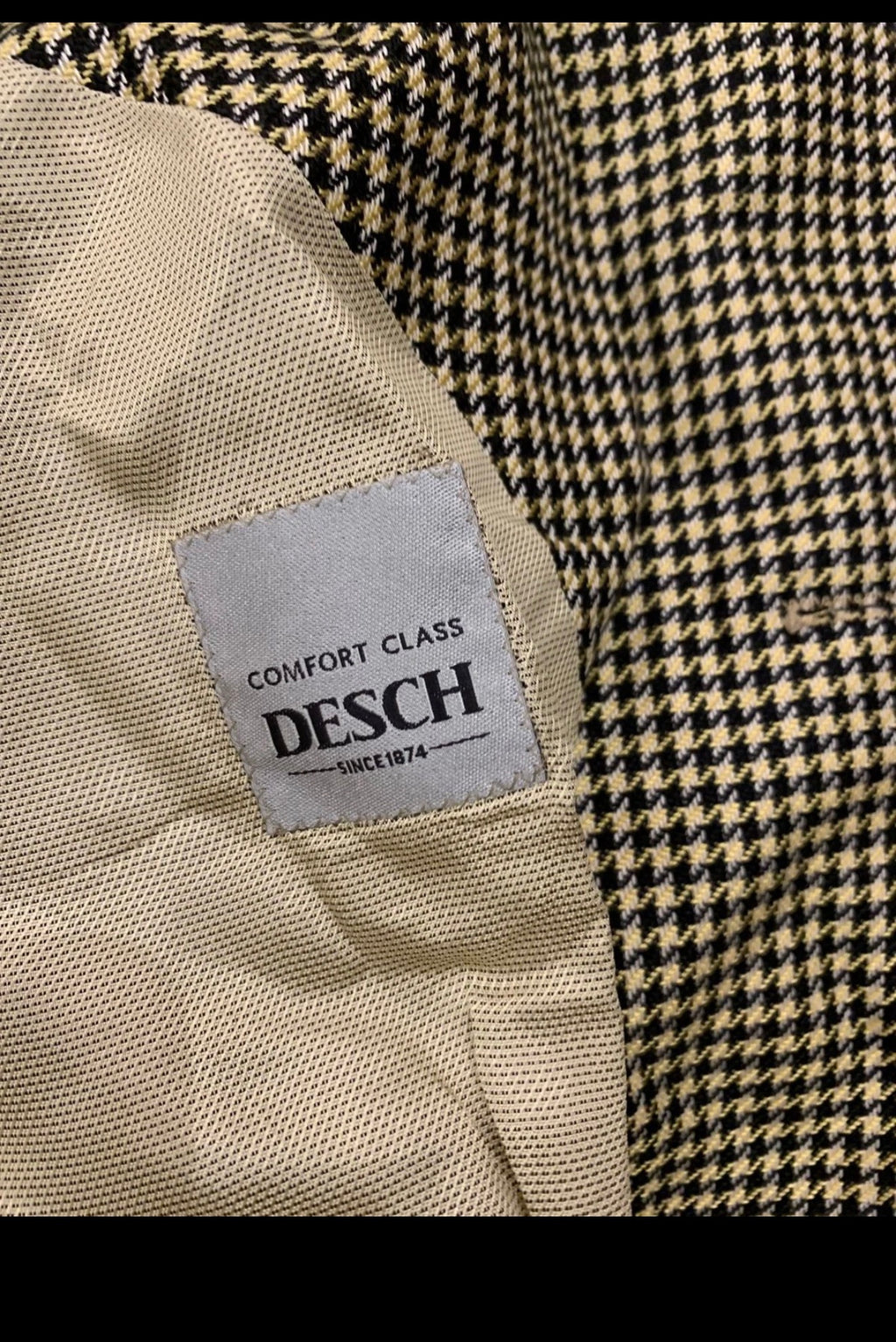 Vintage Desch Wool Silk houndstooth classic jacket blazer 42R