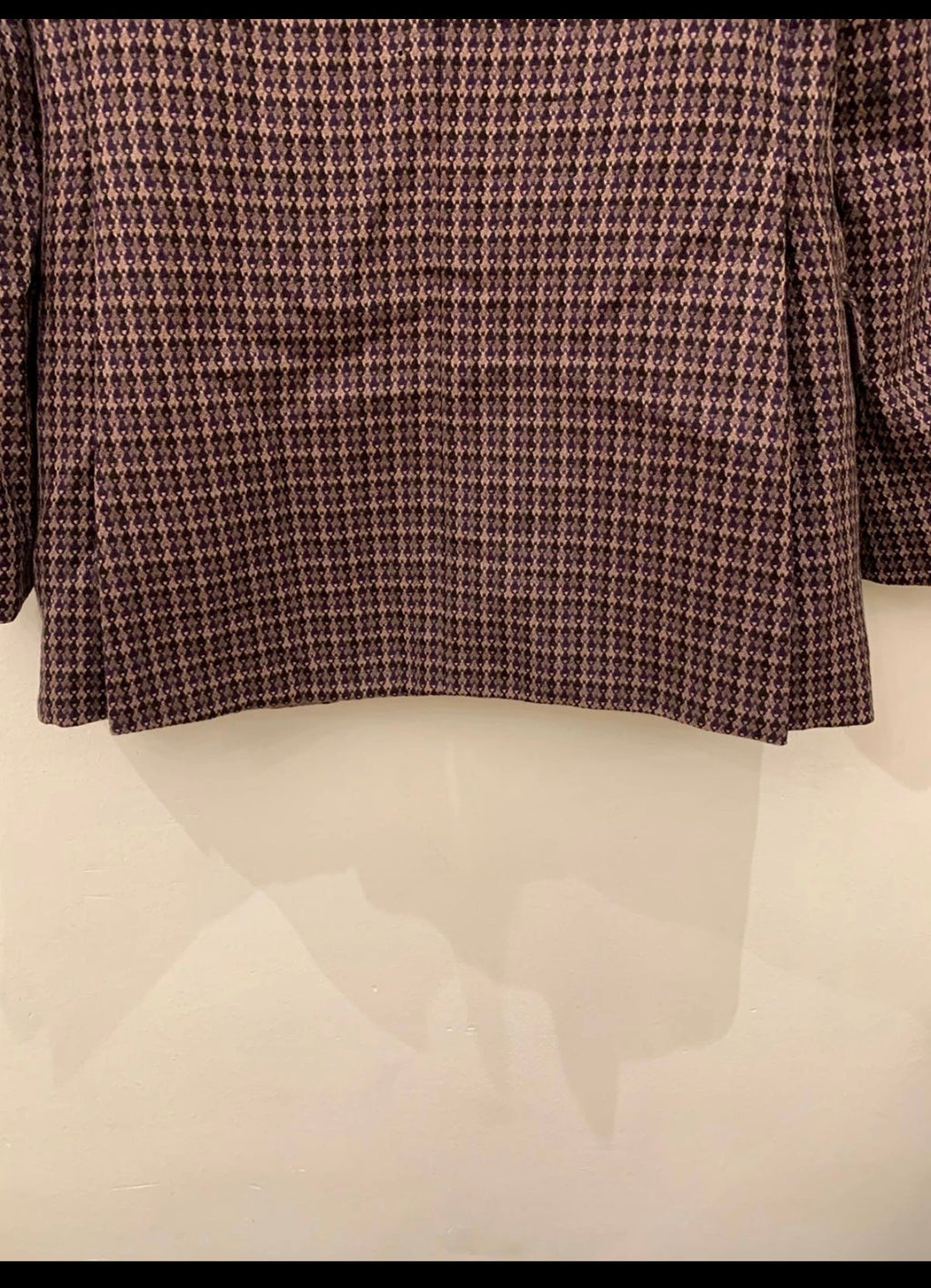 Vintage pure wool handwoven tweed camouflage plaid purple jacket blazer 38R