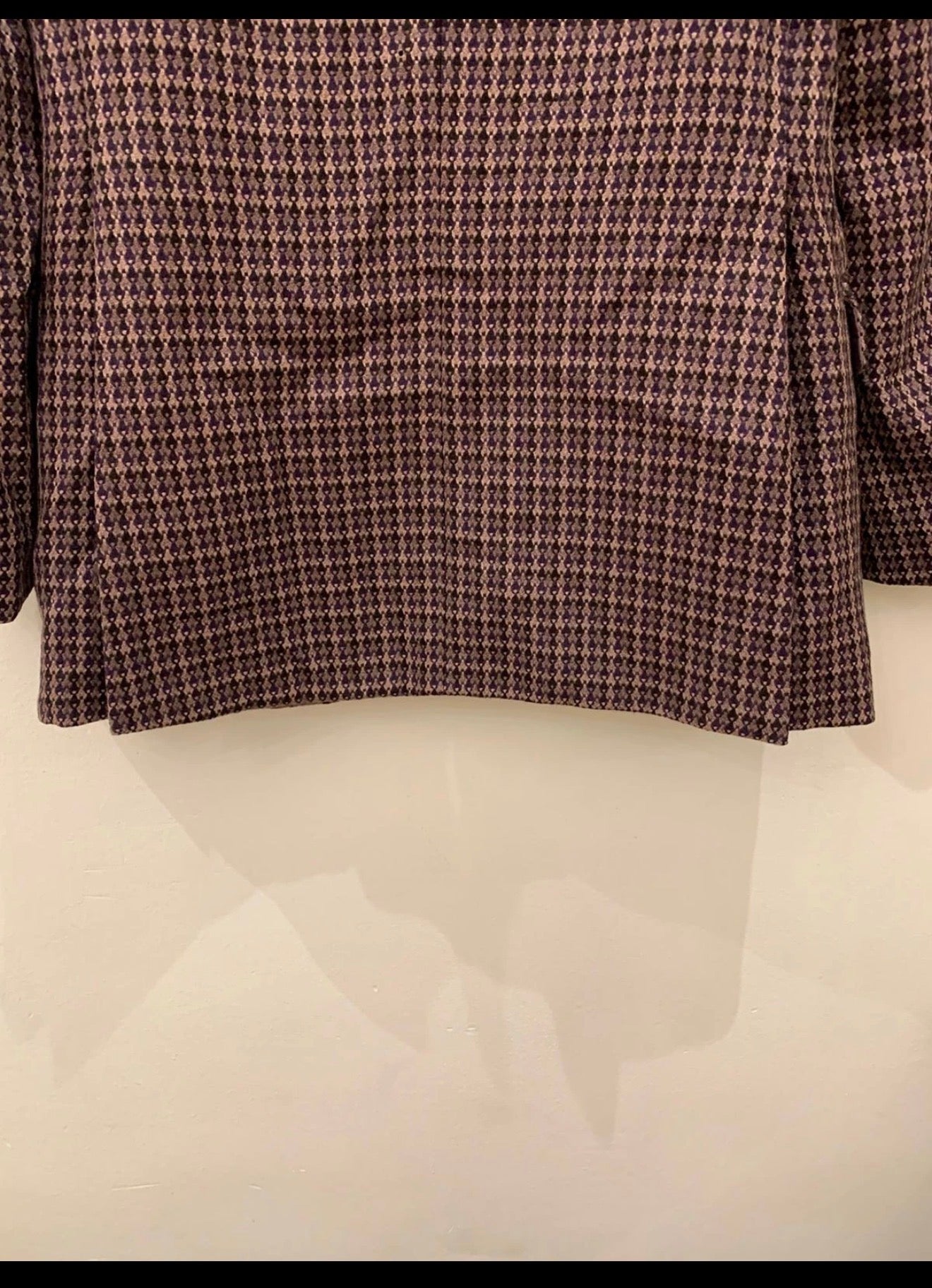 Vintage pure wool handwoven tweed camouflage plaid purple jacket blazer 38R