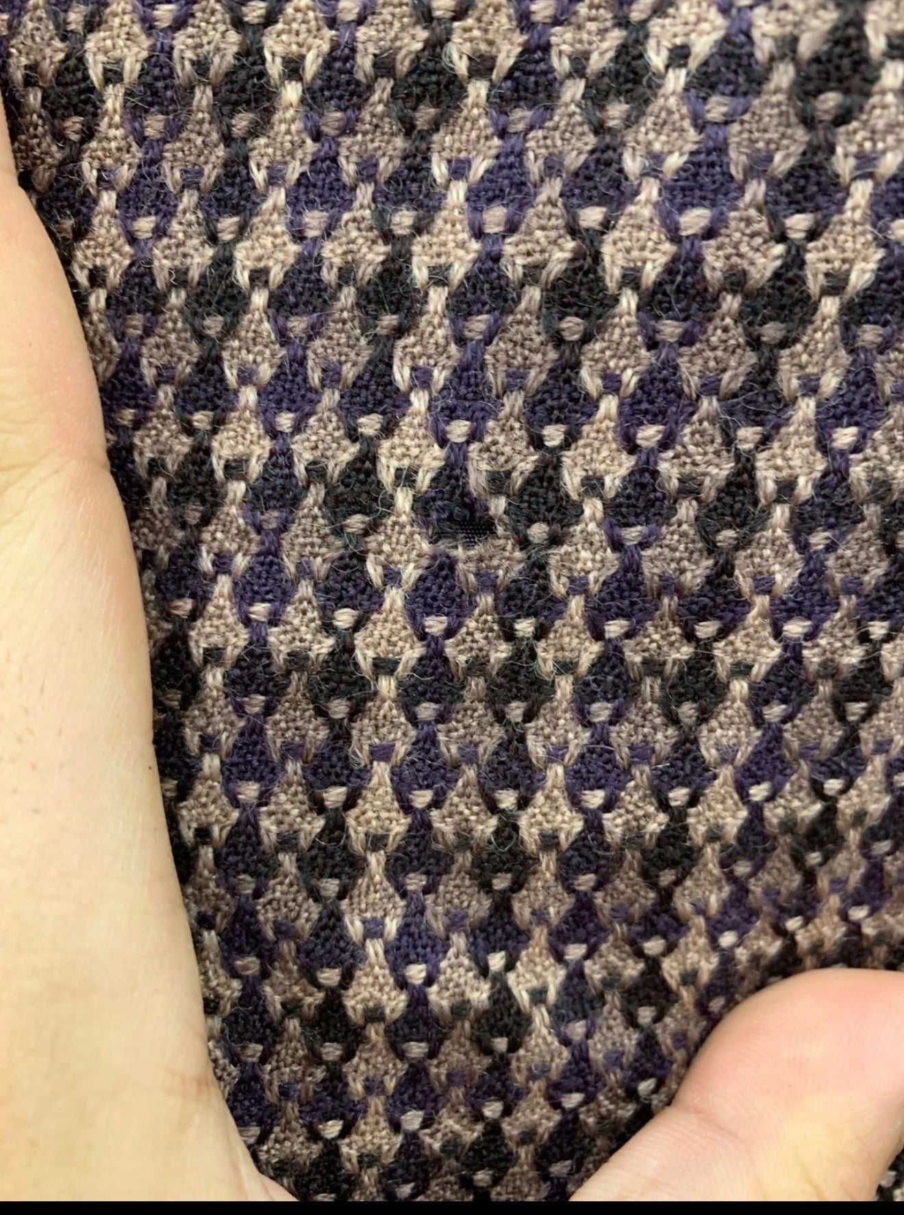 Vintage pure wool handwoven tweed camouflage plaid purple jacket blazer 38R