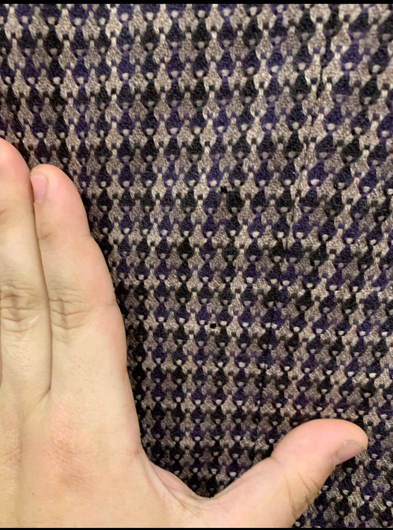 Vintage pure wool handwoven tweed camouflage plaid purple jacket blazer 38R