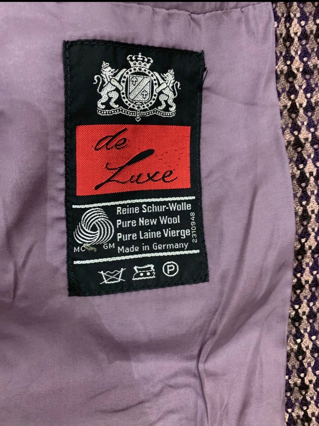 Vintage pure wool handwoven tweed camouflage plaid purple jacket blazer 38R