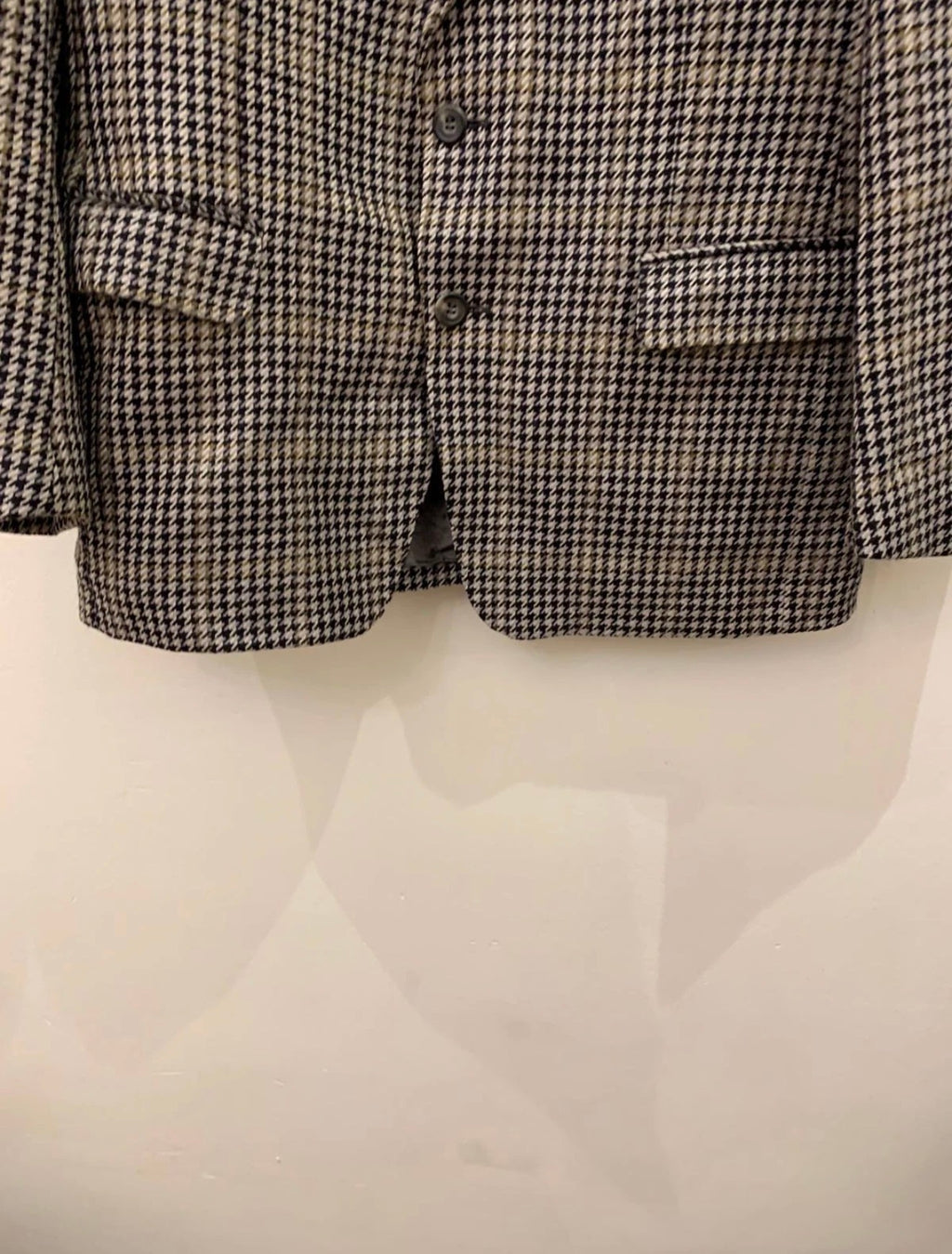 Vintage houndstooth plaid pure wool classic hunting jacket blazer 42R