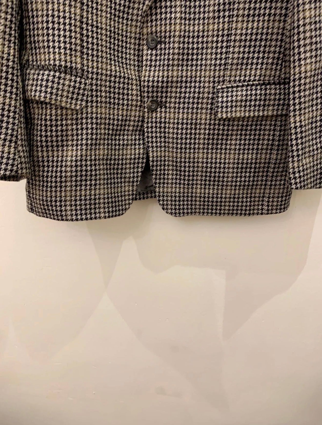 Vintage houndstooth plaid pure wool classic hunting jacket blazer 42R