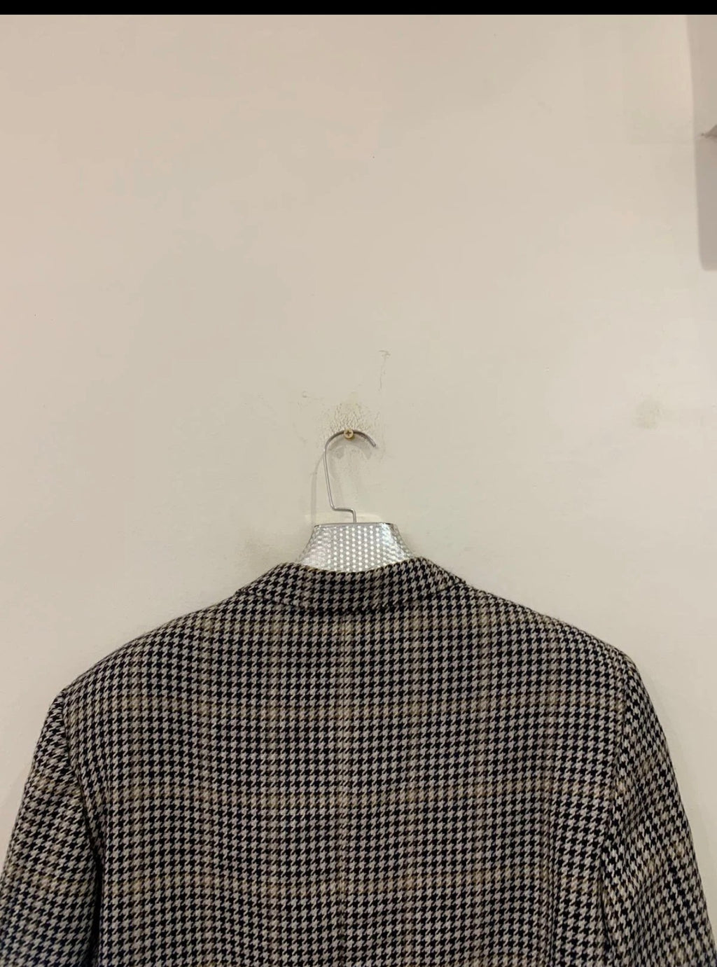 Vintage houndstooth plaid pure wool classic hunting jacket blazer 42R