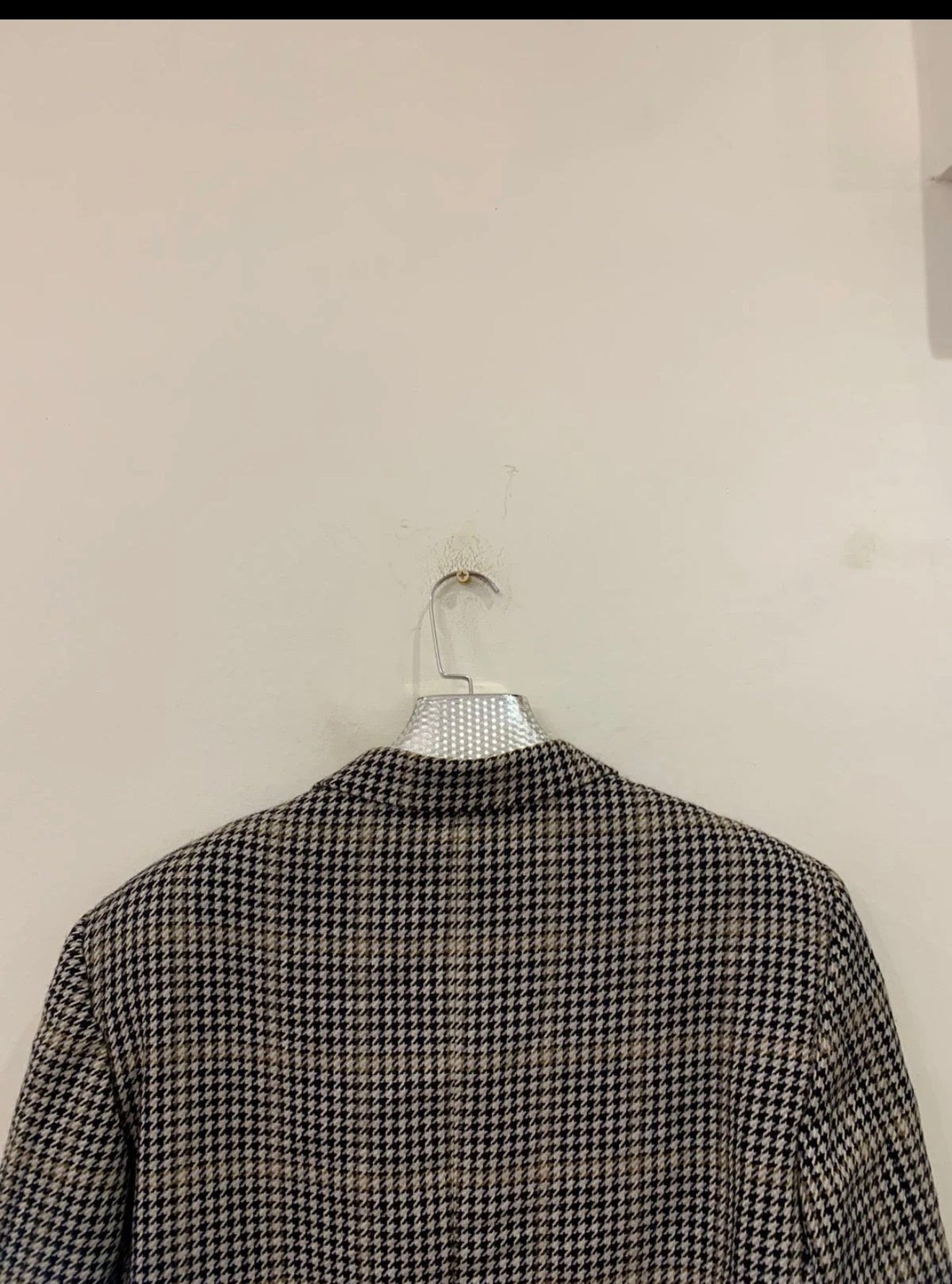 Vintage houndstooth plaid pure wool classic hunting jacket blazer 42R