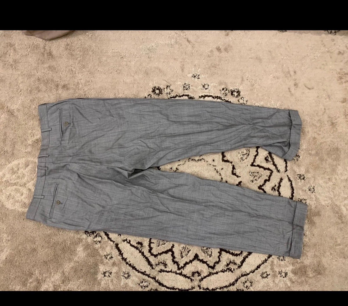 Vintage Superfine pure wool double breasted gangster gray suit 46R XL