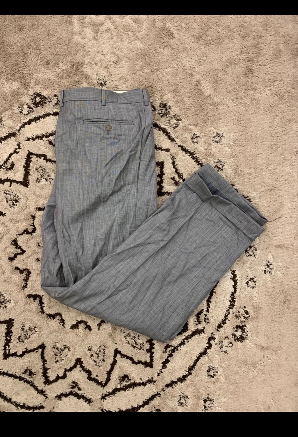 Vintage Superfine pure wool double breasted gangster gray suit 46R XL