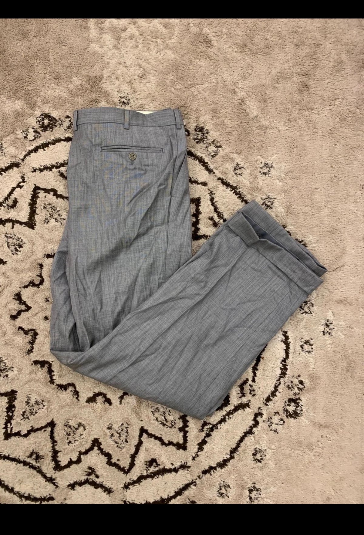 Vintage Superfine pure wool double breasted gangster gray suit 46R XL