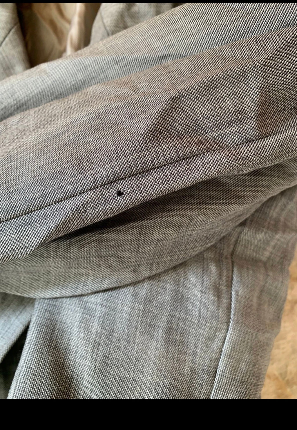 Vintage Superfine pure wool double breasted gangster gray suit 46R XL