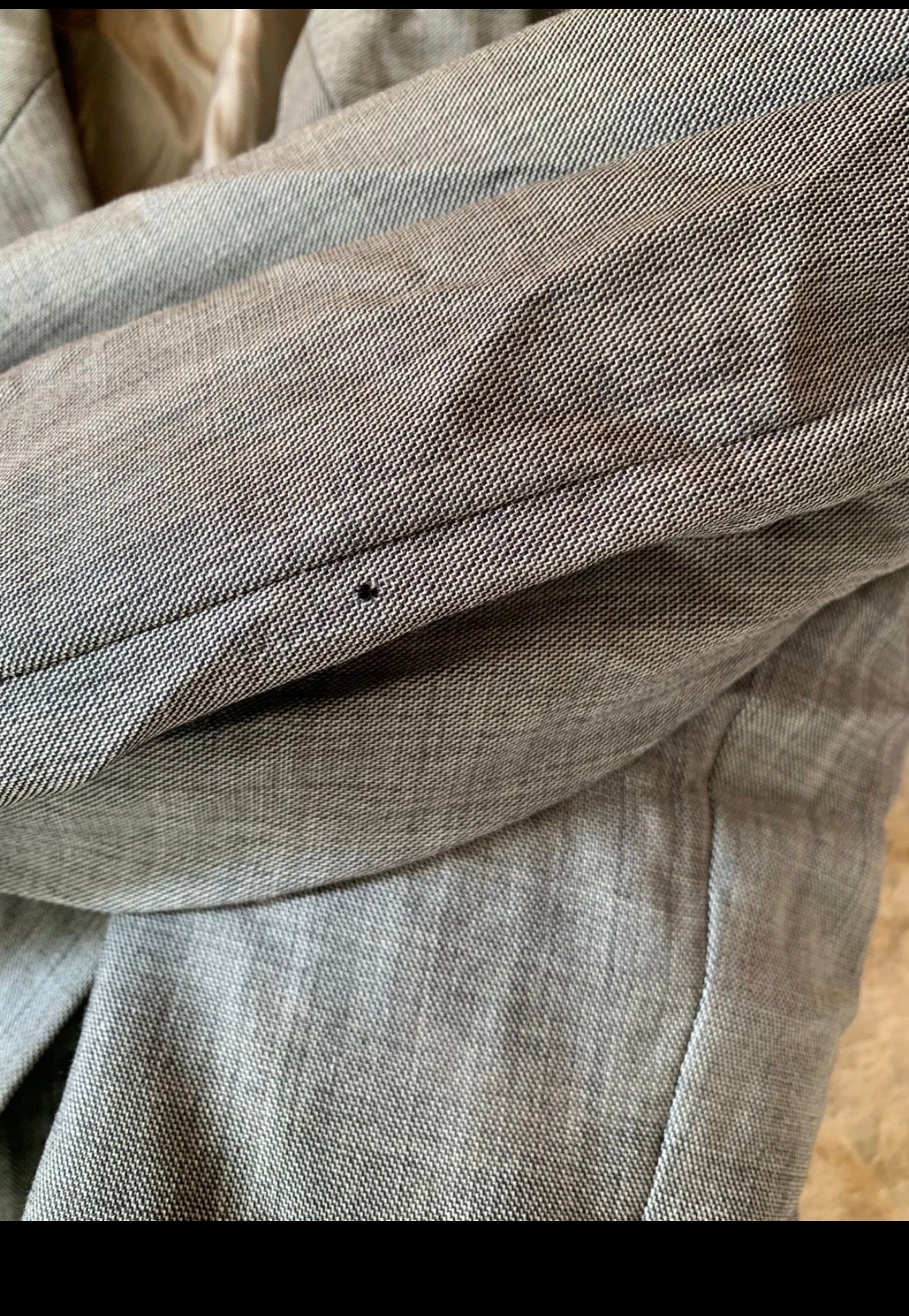 Vintage Superfine pure wool double breasted gangster gray suit 46R XL